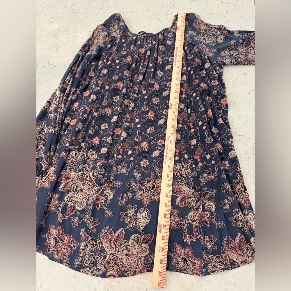 Free People Lucky Loosie Long Sleeve
Swing Dress Indigo Combo Sz S - Picture 9 of 15